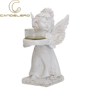 Свещник, сватбен античен свещник, форма, свещници, украса на работния плот, скулптура на Ангел от смола в хола