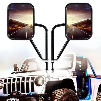 Сгъваеми Огледала за обратно виждане за Jeep Wrangler CJ YJ TJ JK JL & Unlimited, По-Широки Огледала за Обратно виждане, с Квадратно Страничното Огледало на Панти