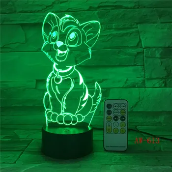 Сладко Куче 3D Led Лампа, нощна светлина, за Боядисана Лампа RGBW, Декоративни Светлини, Подарък За Рожден Ден, За Приятелите, Детски Подарък За Рожден Ден AW-613