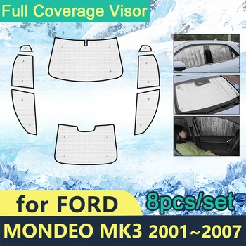 Слънчеви очила с пълно покритие за Ford Mondeo MK3 2001 ~ 2007, контур автомобилни слънчеви стъкло, аксесоари за страничните стъкла 2006 2005