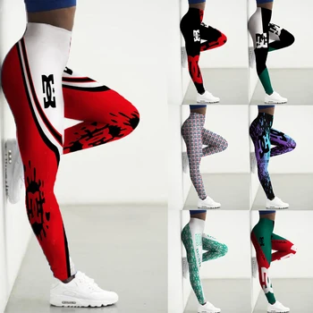 Спортни гамаши Женски с висока талия 3D Панталони за йога спортни гамаши, дамски дрехи за фитнес гамаши дамски спортни чорапи за бягане