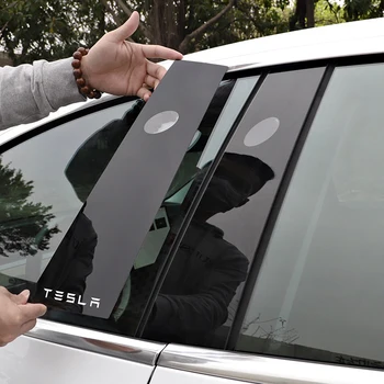 Стелажи, Стелажи прозореца на колата, тампон на финала на колони, защитна лента, огледало със защита от надраскване, стикер на вашия КОМПЮТЪР за Tesla Model 3, аксесоари за подреждане