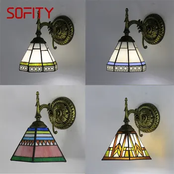 Стенен лампа Tiffany в европейски стил, led творчески прост ретро лампа-халба бира за дома, хол, тераси, коридор