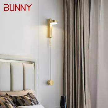 Стенен лампа БЪНИ Nordic от месинг, 3 цвята, Творчески прост златен малка странична лампа-халба бира за дома, хол, спалня