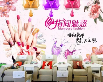 стенни рисувани beibehang 3D европейската и американската козметика козметика магазин за нокти изкушението на пръстите на фона на тапети за хола