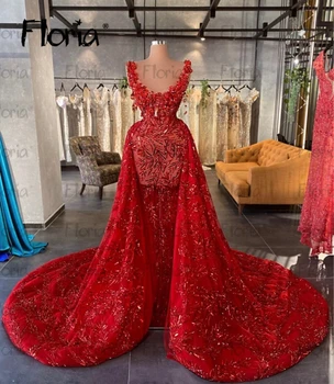 Сшитое на поръчка Червено Луксозна Вечерна рокля с U образно деколте на спагети презрамки и отворен гръб, вечерни рокли за абитуриентски бал за сватбени партита 2023, секси вечерна рокля