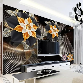 Тапети beibehang, изработени по поръчка, големи висококачествени нови китайски съвременни бижута, lotus TV background, тапети за дома