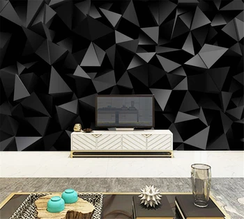 тапети beibehang по поръчка, модни нови геометрични форми, триъгълник, черен, триизмерен, свеж, в скандинавски стил, на фона на стена