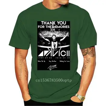 Тениска Avicii Thank You For The Memories, черен памучен мъжки t-shirt S-3Xl, американски доставчик, марка дрехи, фланелка