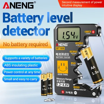 Тестер за Батерии ANENG BT189 Button Cell 9V N D C AA AAA Универсален Домакински LCD Дисплей Тестер за Батерии Power Bank Детектори за Инструменти