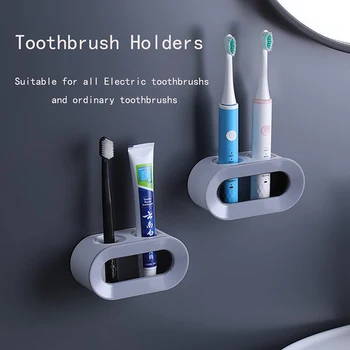 Титуляр електрическа четка за зъби с двоен отвор, Стойка за съхранение на четка за зъби, без Перфорация, Закачалка за съхранение на Четка за зъби, Организатор на Аксесоари за Баня