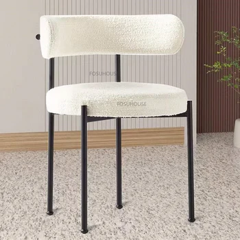 Трапезария стол Nordic от неръждаема стомана за мебели за дома, Кетъринг за хранене на стол Креативна престижно лекота на обедната стол с облегалка