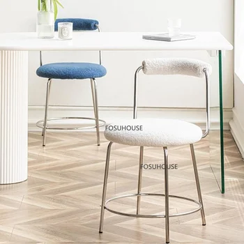 Трапезария стол от ковано желязо в скандинавски стил за кухненски мебели, Облегалки места за хранене столове, Творчески отдих, Индивидуалност, Столове за грим в спалнята