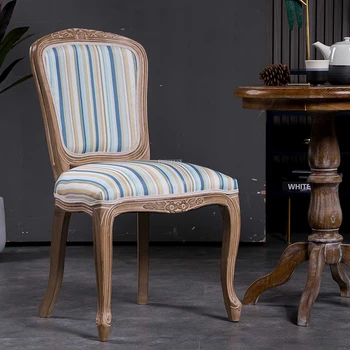 Трапезни столове от масивно дърво в американски стил, Проста Мебели за трапезария, Стол за почивка от дялан тъкан, Стол за френския Дома с облегалка