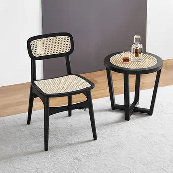 Трапезни столове от масивно дърво Дизайнерски скандинавски минималистичен модерен ротанговый стол, Маса Дизайнерска облегалка Творчески маса за хранене и стол
