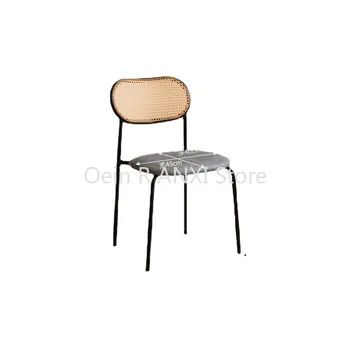 Трапезни столове от ратан за кухни и спални, скандинавски скрин, офис салон, модерни трапезни столове, луксозни метални мебели за дома Cadeira WKYZ