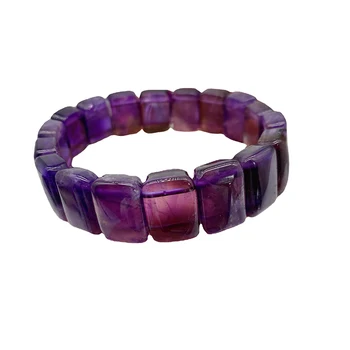 Търговия на едро с лилав кристал Ръчно изработени Редица Гривна от естествен Камък за жените Мъжки подарък бижутата