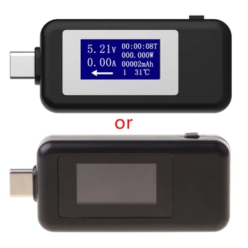 Удобен USB-тестер Type-C, LCD тестер за напрежение и ток за настолен компютър