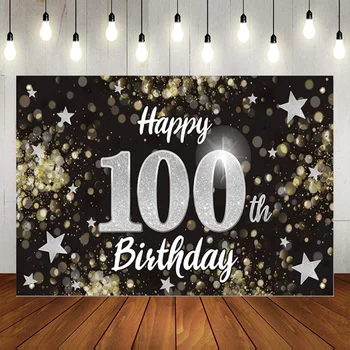 Украса на 100-ия рожден ден, аксесоари за партита, на фона на банер, 100-годишният ден рожденияфотография, на фона на плакат