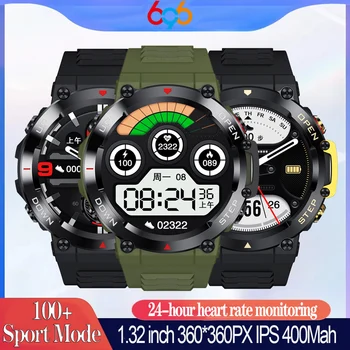 Улични умен часовник за мъже и жени Син Зъб Покана Smartwatch 100+ спортни модели Heartrate 400mAh 360 * 360 пиксела, Каишка за часа Музика за сън