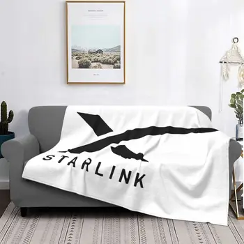 Фланелевое одеяло с логото на SpaceX Starlink, Забавно, покривки за легла, диван, 200x150 см, плюшевое коварен одеяло