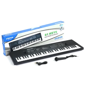 Цифрова електрическо пиано с 61 клавиша, многофункционална клавиатура за пиано за деца-студенти с функция на микрофон, музикален електронна клавиатура