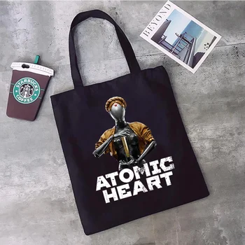 чанта за пазаруване atomic сърце bolsas de tela, джутовая чанта за хранителни стоки, холщовая чанта за пазаруване, экосумка, сгъваема чанта за пазаруване, екологичен улавяне