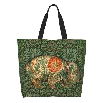 Чанта за пазаруване Rossetti's Wombat Grocery Мъкна William Morris, холщовые чанти за пазаруване с участието на животните, чанти голям капацитет