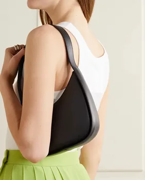 Чанта-полумесец Дамски Лятна кожена чанта през рамо с неправилна форма под мишниците