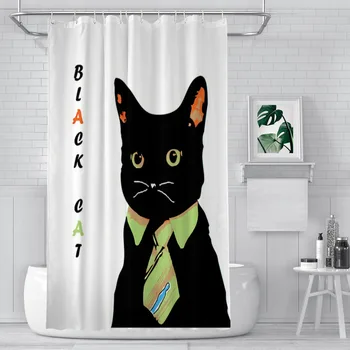 Черна Котка, завеси за душ в банята, любител на тигровых животни, водоустойчив вграждане, аксесоари за дома