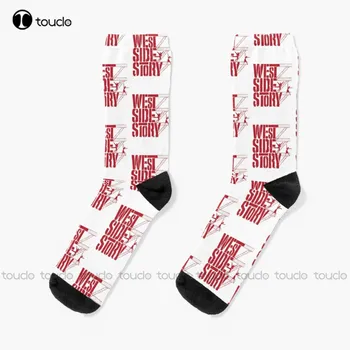Чорапи West Side Story Червени Чорапи Унисекс За възрастни, юноши, Младежки Чорапи, Подарък по поръчка, 360 ° Цифров печат HD, Високо Качество, на Новост на Модата