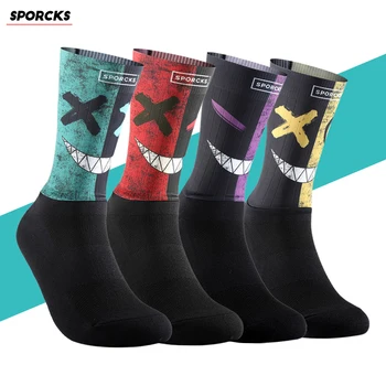 Чорапи за колоездене Demon Еластична засаждане, професионални Спортни Чорапи за колоездене, Здрави и Удобни, Подобряване на мускулната сила