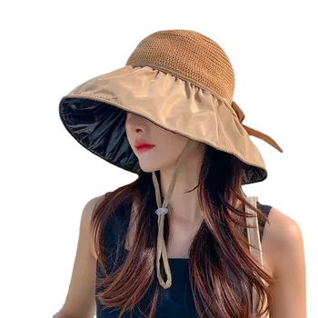 Шапка, дамски пролетно-лятна корейската версия на модерен рибарско шапки, излети на открито, солнцезащитная шапка с защита от uv