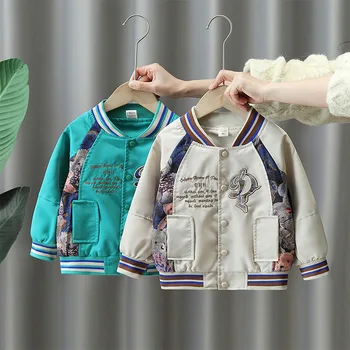 Яке Пролет-Есен за деца, дрехи за момчета 2023 г., детски модни палта от 1 до 8 години, Връхни Дрехи за момичета, Блузи, яке за Момчета