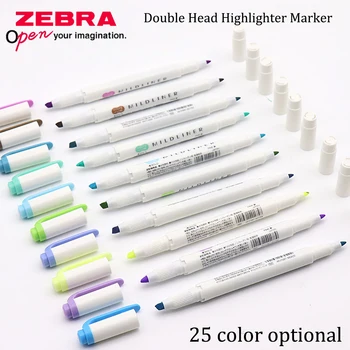 Япония, ЗЕБРА, двуглавые маркери, химикалки WKT7, цвят Kawai, Химикалки с графити, Ръчно акаунт, Ученически художествени аксесоари